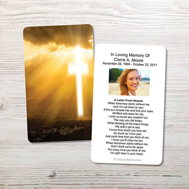 Show details for Cross in Sky Memorial Card