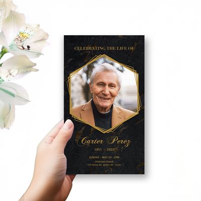 Show details for Black Marble Trifold Program 