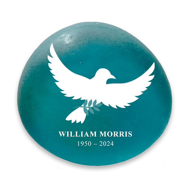 Show details for Frosted Teal Dove Memorial Stones