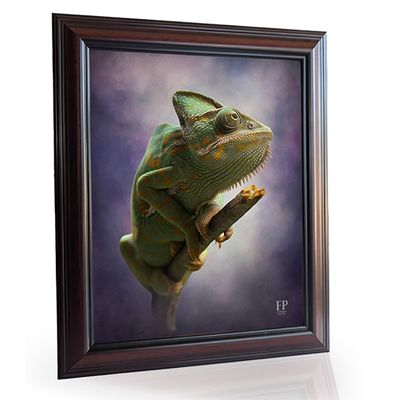 Show details for Framed Memorial Portrait - Serene Lizard with Choice of Backgrounds