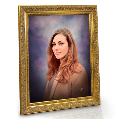 Show details for Framed Memorial Portrait - Lilac Studio Background