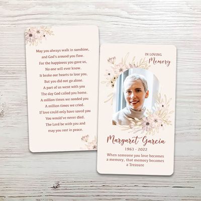 Show details for Multi Floral Border Memorial Card