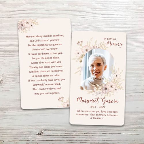 Show details for Multi Floral Border Memorial Card
