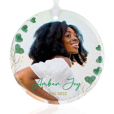 Show details for Heart Leaf Circle Ornament