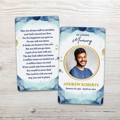 Show details for Blue Marble Memorial Card