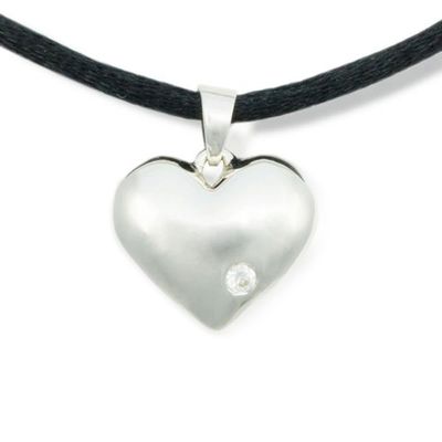 Show details for Sparkling Heart Cremation Pendant - Sterling Silver