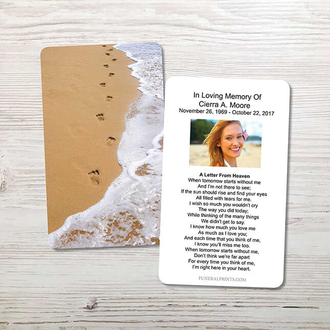 Show details for Foot Prints Memorial Card