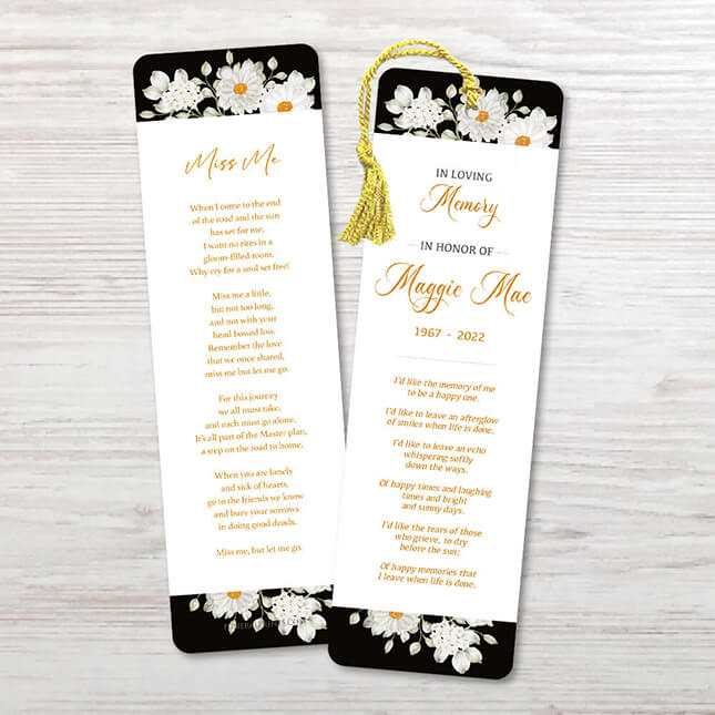 Show details for White Floral Bookmark