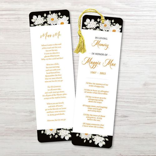 Show details for White Floral Bookmark