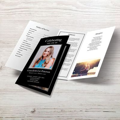 Show details for Modern Black Trifold Program 