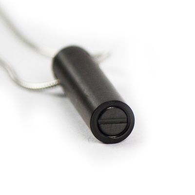 Show details for Onyx Cylinder Cremation Necklace