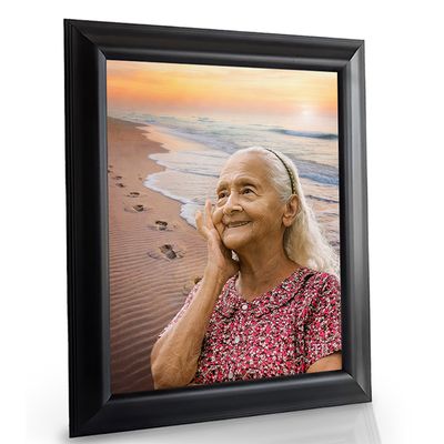 Show details for Framed Memorial Portrait - Footprints of Faith Lifescape Background