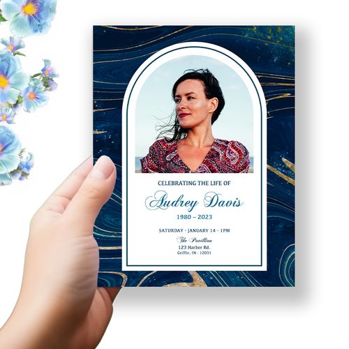 Show details for Blue Geode Funeral Program 