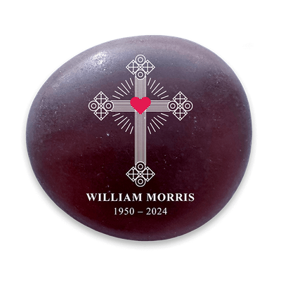 Show details for Frosted Amethyst Cross Memorial Stones