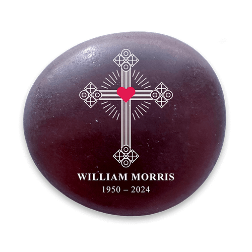 Show details for Frosted Amethyst Cross Memorial Stones