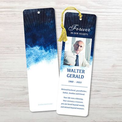 Show details for Blue Watercolor Bookmark