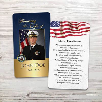 Show details for US Navy Memorial Card