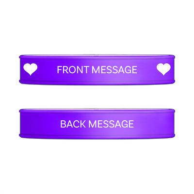 Show details for Purple and White Hearts Wristband