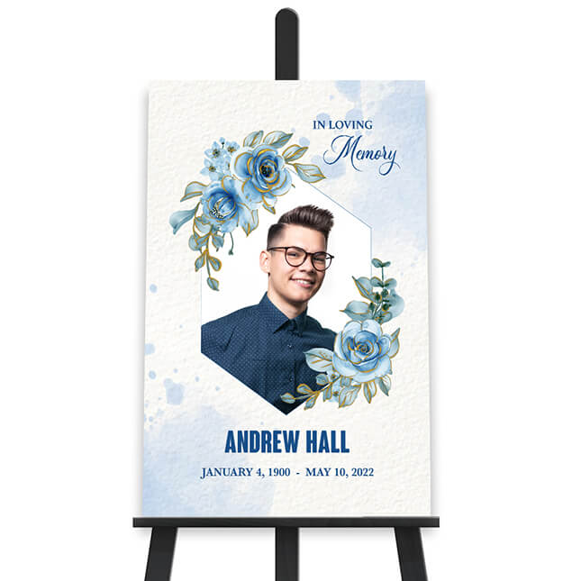 Show details for Blue Floral Poster