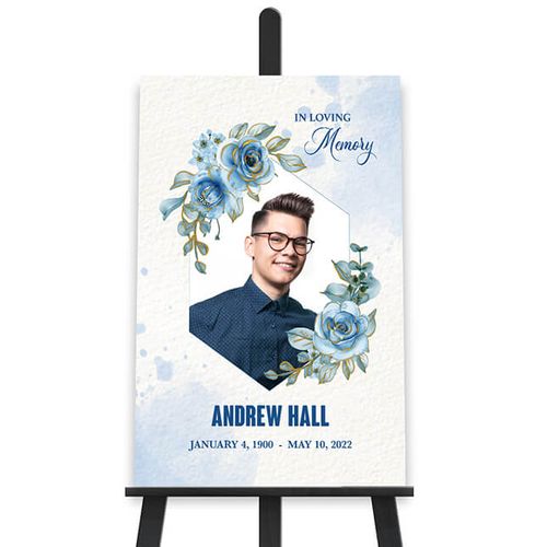 Show details for Blue Floral Poster