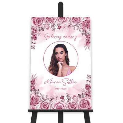 Show details for Pink Floral Border Memorial Package