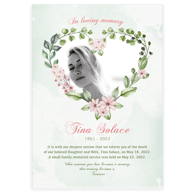 Show details for Heart Floral Announcement