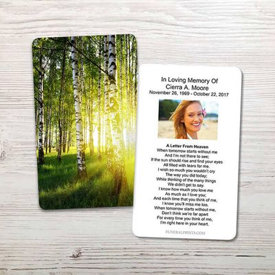 Show details for Birch Trees Memorial Card