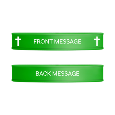 Show details for Green and White Crosses Wristband
