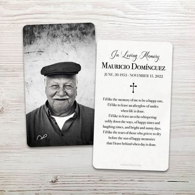Show details for Custom Cross English Memorial Card