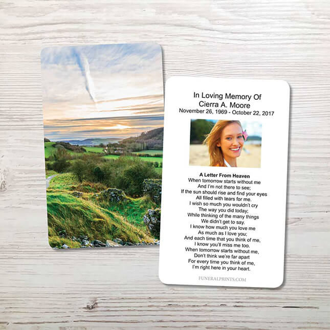 Show details for Irish Landscape Memorial Card