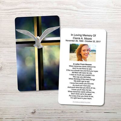 Show details for Dove & Cross Memorial Card