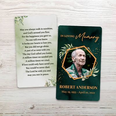 Show details for Green Stardust Memorial Card