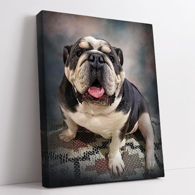 Show details for Wrapped Canvas Memorial Portrait - Beloved Dog with Choice of Backgrounds