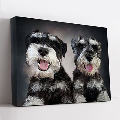 Show details for Wrapped Canvas Memorial Portrait - Beloved Dog with Choice of Backgrounds