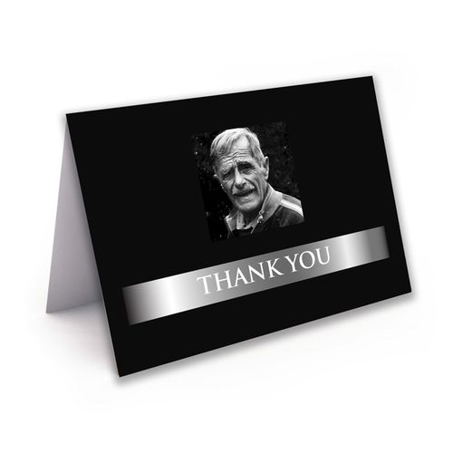 Show details for Black Silver Classic Thank You Card 