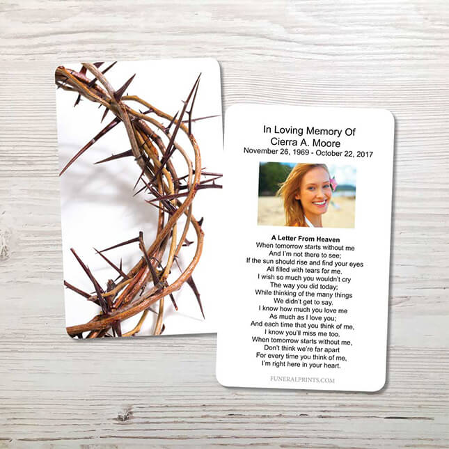 Show details for Crown of Thorns Memorial Card