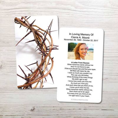 Show details for Crown of Thorns Memorial Card