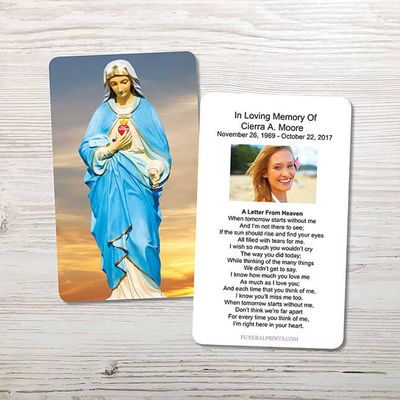 Show details for Virgin Mary Sky 2 Memorial Card