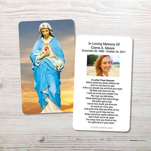 Show details for Virgin Mary Sky 2 Memorial Card
