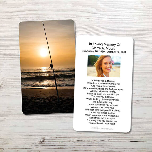 Show details for Fishing Pole Memorial Card