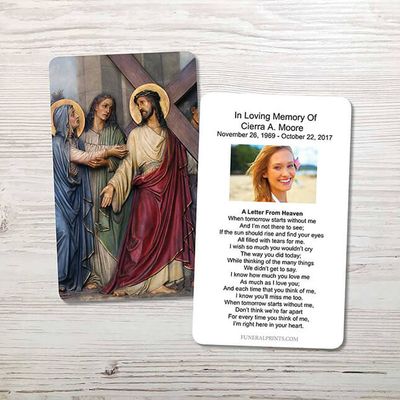 Show details for Jesus Carrying Cross Memorial Card