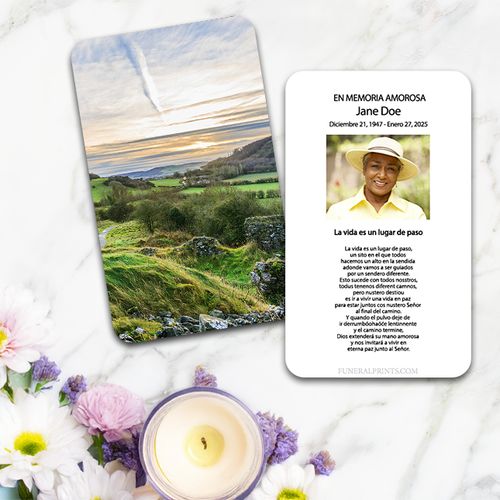 Show details for Irish Landscape Spanish Prayer Card