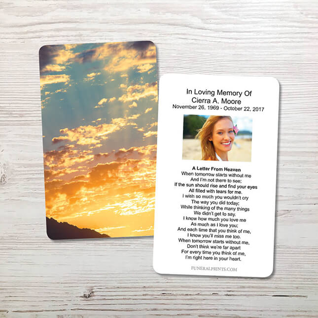 Show details for A New Day Memorial Card