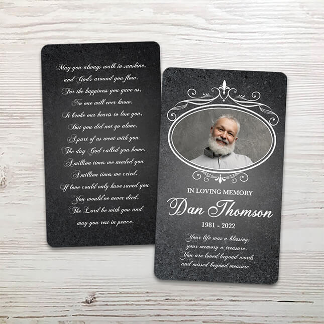 Show details for Gray Marble Memorial Card