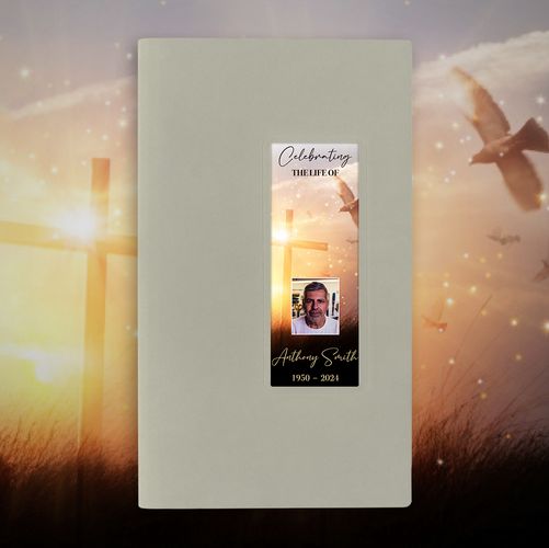 Show details for Cross & Dove Guest Book - Gray