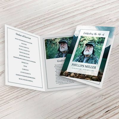 Show details for Mountain Sea Funeral Program 