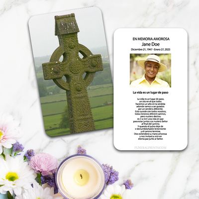 Show details for Celtic Cross Spanish Prayer Card