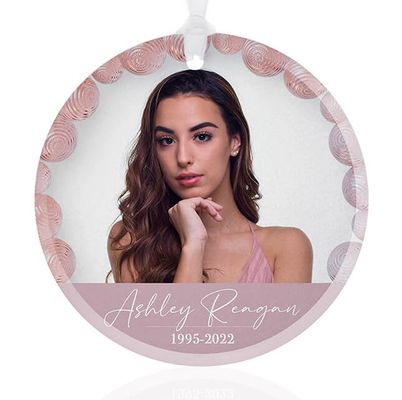 Show details for Pink Glass Circle Ornament