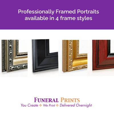 Show details for Framed Memorial Portrait - Classic Blue Studio Background