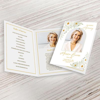 Show details for White Floral Border Premium Program (8.5x11)